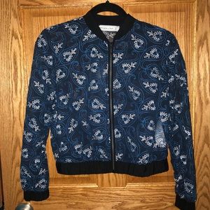 Embroidered Mesh Fashion Bomber Jacket
